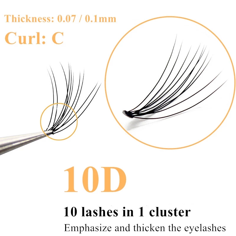 10D Faux Mink Eyelash Clusters - Eyelash Extension Russian ulasan dan harga