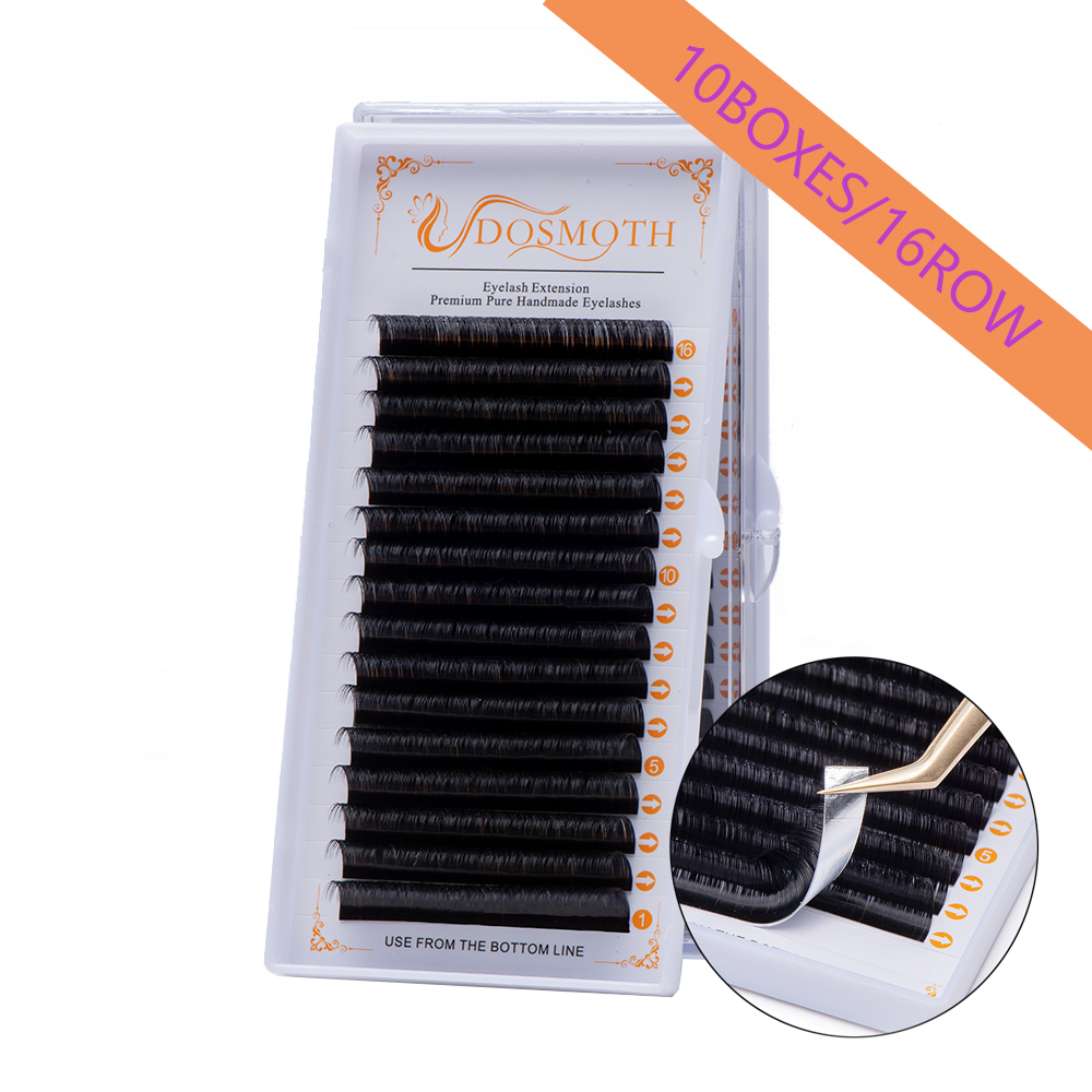 DOSMOTH 10 kotak 16 baris 7-16 - Eyelash Extension Human Hair ulasan dan harga